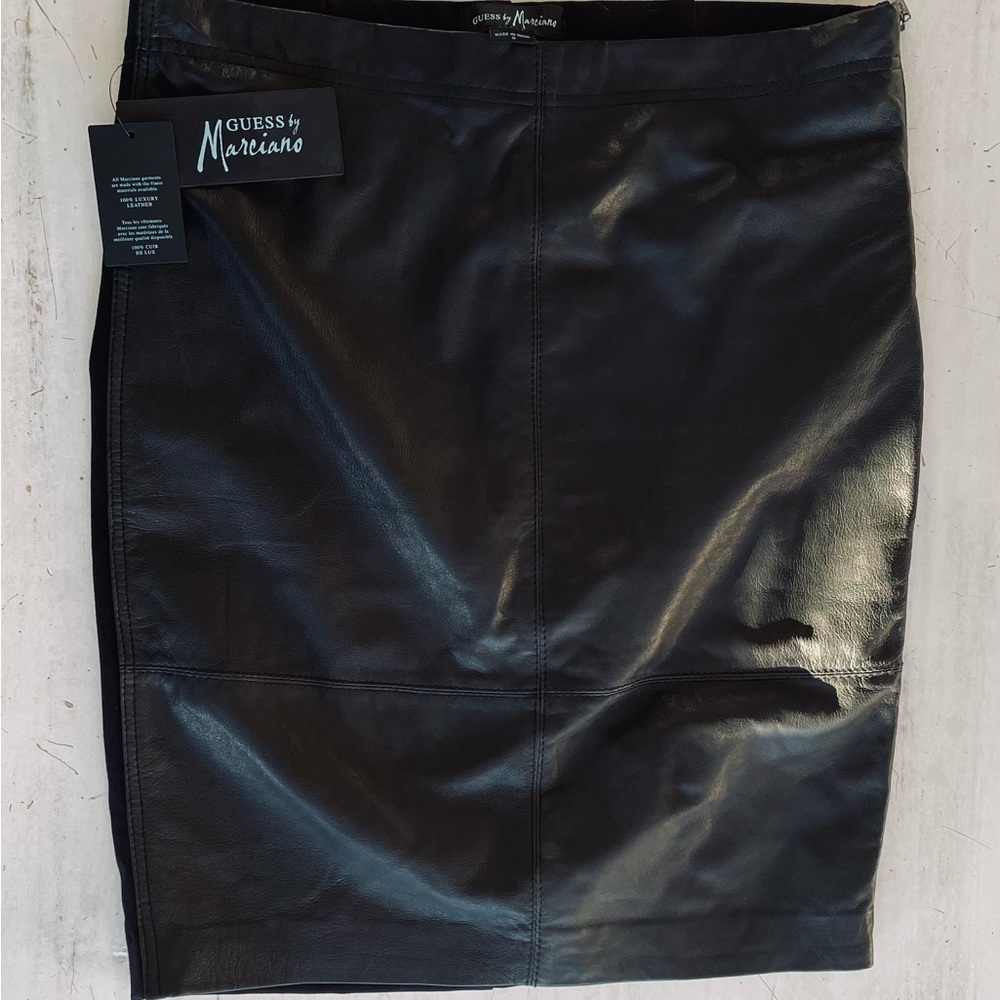 Marciano black leather skirt size 8